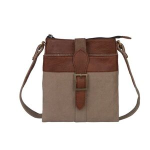 NWT Mona B. Canvas Cross-body Bag with Vegan Leather Trim
